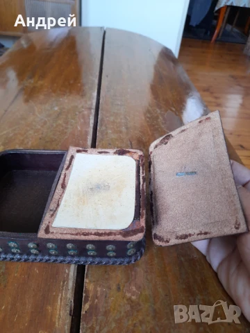 Стара кожена кутия за карти, снимка 5 - Други ценни предмети - 51331979