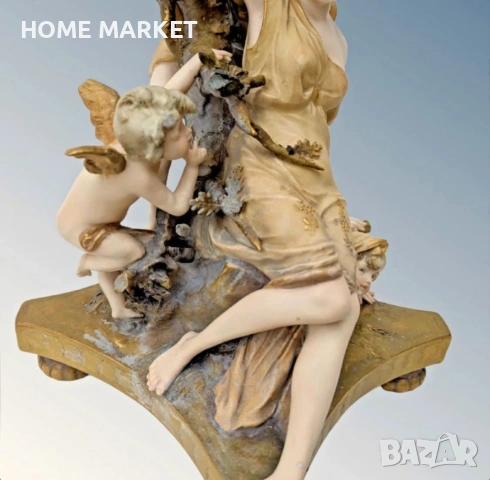 Ernst Wahliss Austria  Circa 1890 “ Любовни игри “ - великолепна композиция , снимка 9 - Антикварни и старинни предмети - 53524790