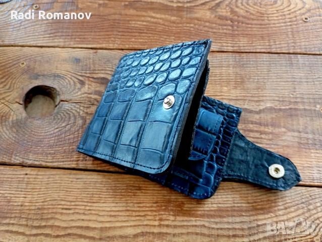 Ръчно изработен мъжки кожен портфейл , снимка 6 - Портфейли, портмонета - 54180062