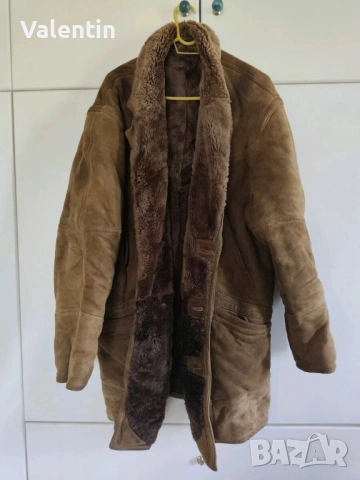 Мъжко кожено палто/яке Shearling/Винтидж естествена кожа размер 52/XL