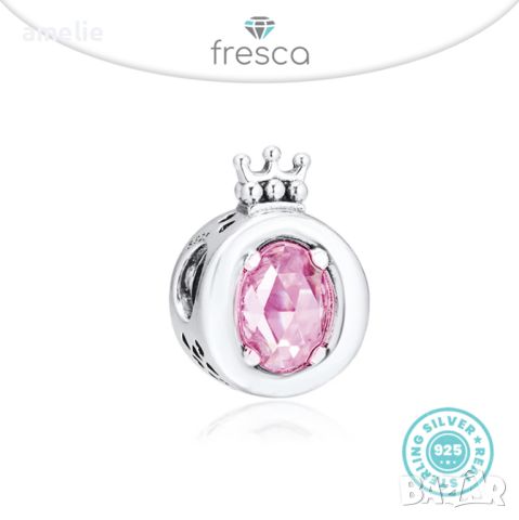 Талисман Fresca по модел тип Пандора Pandora сребро 925 Crown O' Charm. Колекция Amélie, снимка 1 - Гривни - 38576738