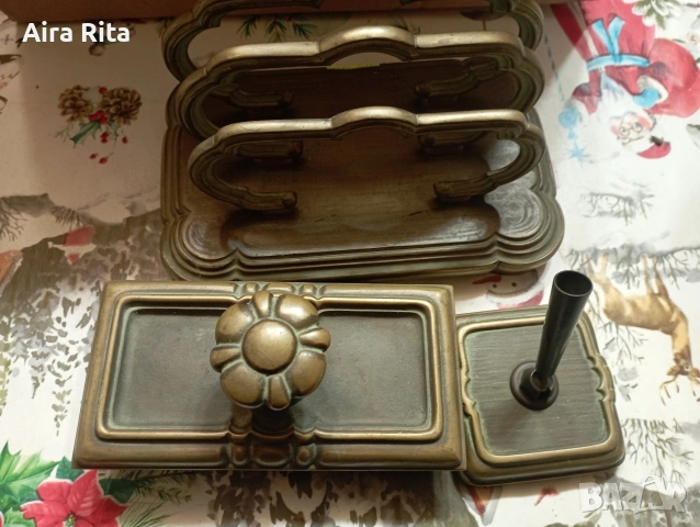 бронзов комплект-печат,стоика за писма,, снимка 3 - Антикварни и старинни предмети - 53722232