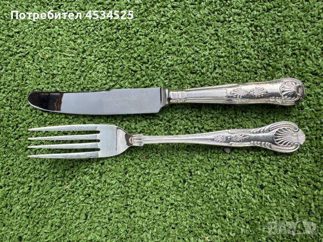 🍴 Посребрени Вилици и Ножове "Kings Pattern" (12 части), снимка 5 - Антикварни и старинни предмети - 54057472