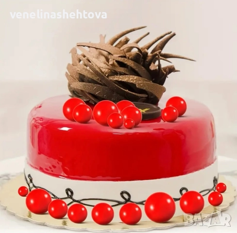 120 броя червени топчета топки на тел от стиропор за декорация на торта , снимка 3 - Други - 52873782