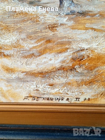 Зимен пейзаж-авторска картина , снимка 2 - Картини - 53123623