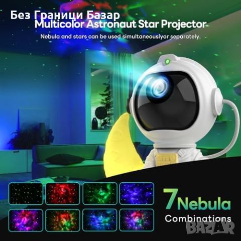 Нов Прожектор Астронавт Галактика и Звезди с Дистанционно и Таймер, снимка 3 - Друга електроника - 45506114
