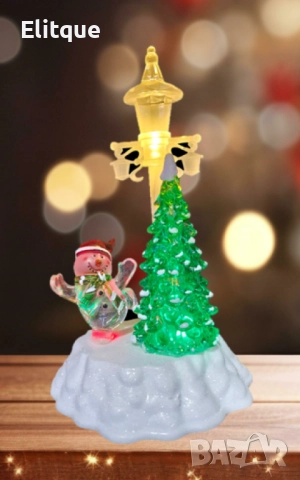 Коледна декорация - Снежен човек и елха под лампа, снимка 5 - Други стоки за дома - 52832218