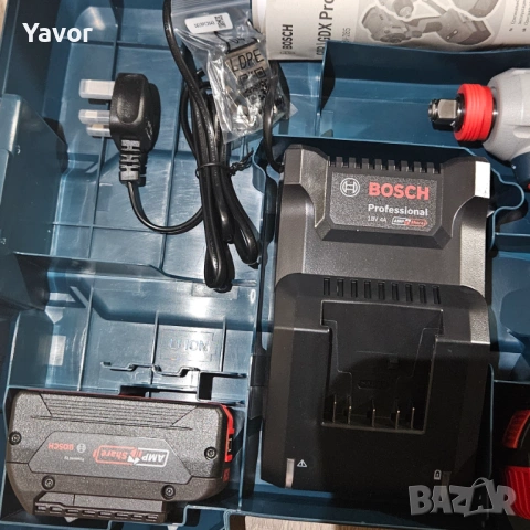 Безчетков акумулаторен ударен гайковерт BOSCH GDX 18V-285 , 2 x 5.0Ah батерии и зарядно, снимка 4 - Винтоверти - 54072412