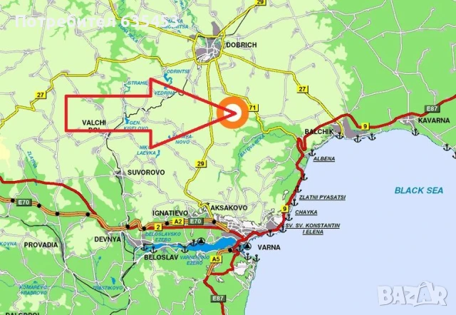 1150 кв.м. парцел в регулация, 19 км от Добрич, 33 км от летище Варна СОКОЛНИК, ДОБРИЧ, снимка 3 - Парцели - 51108119