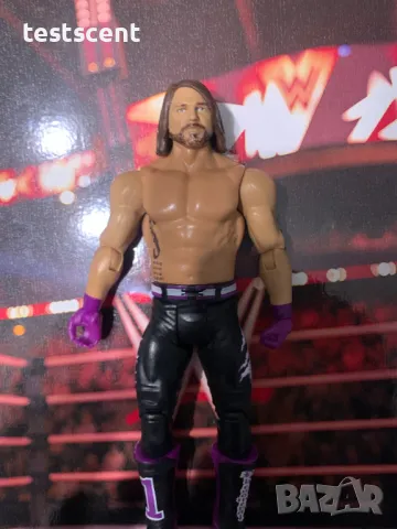 Екшън фигура WWE AJ Styles Ей Джей Стайлс Mattel Basic Figure играчка лилав, снимка 6 - Колекции - 48502877