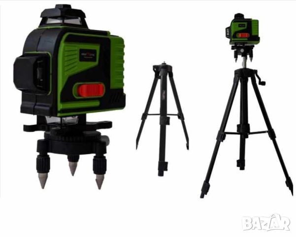 4D Лазерен Нивелир с 16 Линии (Четири Точков), Самонивелиращ  със Зелен Лазер с тринога, снимка 2 - Други инструменти - 46456864