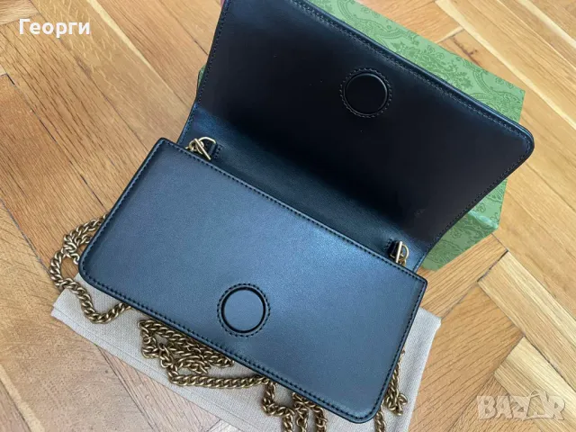 Gucci коженa мини Beloved чанта Гучи Златно Gold GG лого Made in Italy, снимка 10 - Чанти - 38410508