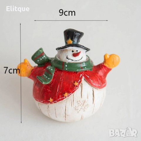 Коледни снежни човечета от полирезин – малка фигурка, идеална коледна украса за всеки дом, снимка 6 - Декорация за дома - 52504015
