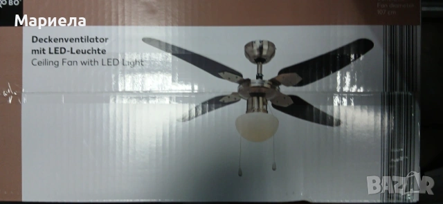 Вентилатор за таван с LED лампа, снимка 4 - Вентилатори - 53643571