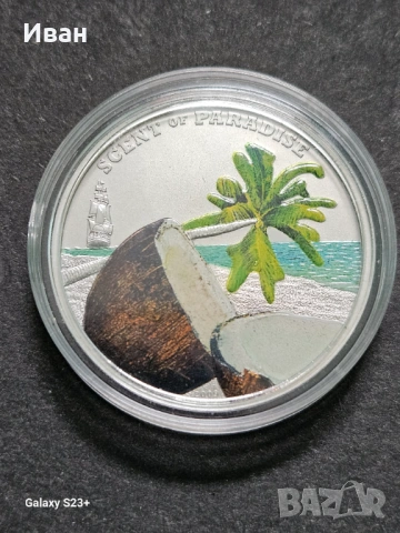 Предлага се сребърна монета 5 долара Republic of Palau, снимка 2 - Нумизматика и бонистика - 53664320