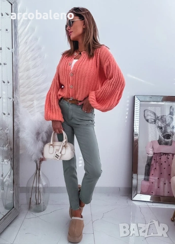 Маслиново зелени дамски дънки с прави крачоли, снимка 2 - Дънки - 53084222