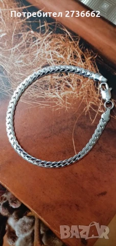 Сребърна гривна , снимка 5 - Гривни - 50816309