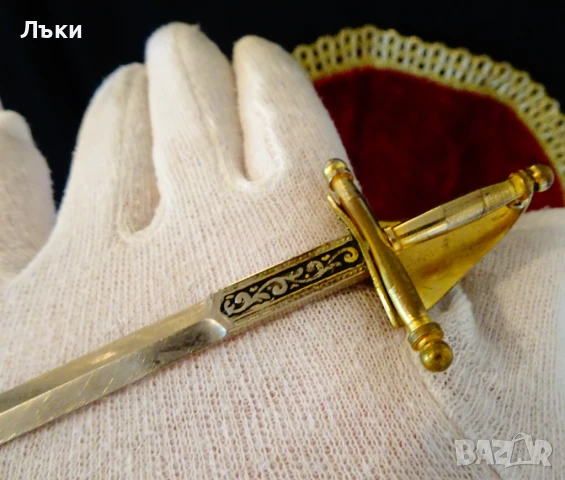 Toledo меч,кинжал,нож за писма 17 см.,злато,орнаменти. , снимка 6 - Антикварни и старинни предмети - 51253036