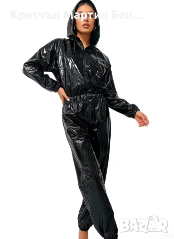 Дързък и модерен Латексов Гащеризон с качулка , снимка 2 - Корсети, бюстиета, топове - 44099026