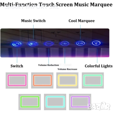 Смарт нощно шкафче Smart Heater LED, закалено стъкло, антрицит, снимка 2 - Шкафове - 51996776