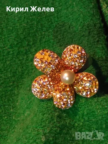 СКЪПОЦЕНЕН СРЕБЪРЕН ПРЪСТЕН ЦВЕТЕ СРЕБРО 925 с НАТУРАЛНА БЯЛА ПЕРЛА ЕМАЙЛ и ИСКРЯЩИ ЦИРКОНИ 26219, снимка 13 - Пръстени - 49913197