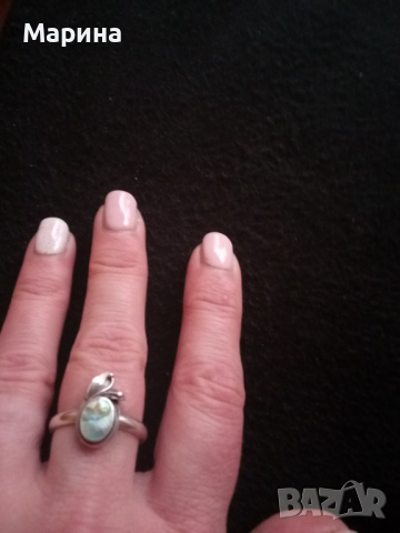 Сребърен пръстен със седеф , снимка 3 - Пръстени - 44967821