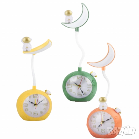 LED настолна лампа с будилник Astronaut Moon, снимка 7 - Други - 52056214