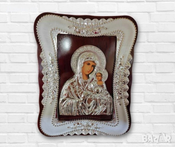 икона със сребристи орнаменти, снимка 3 - Икони - 51625983