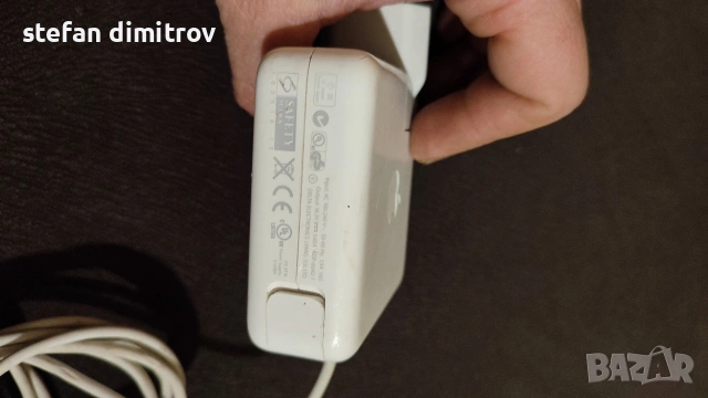 Оригинално Зарядно за MacBook, Apple 220v Magsafe 1 Charger A1344 60w, Бял, снимка 9 - Лаптоп аксесоари - 53225154