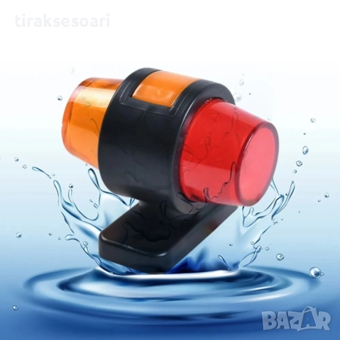 LED странични габарити тип рогче 2 броя неон ефект 12-24V червено-оранжево-оранжево, снимка 5 - Аксесоари и консумативи - 52529362