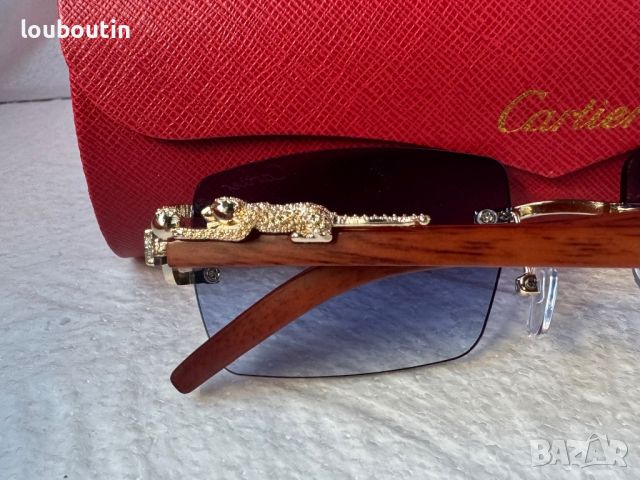 Cartier висок клас слънчеви очила Мъжки Дамски слънчеви с дървени дръжки, снимка 16 - Слънчеви и диоптрични очила - 45607482