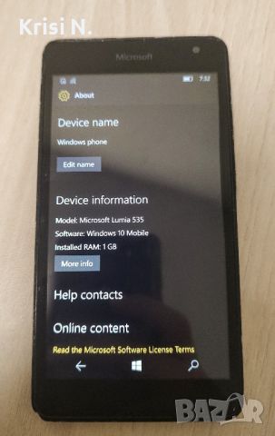 Windows телефон Microsoft Lumia 535, снимка 3 - Microsoft - 45700502