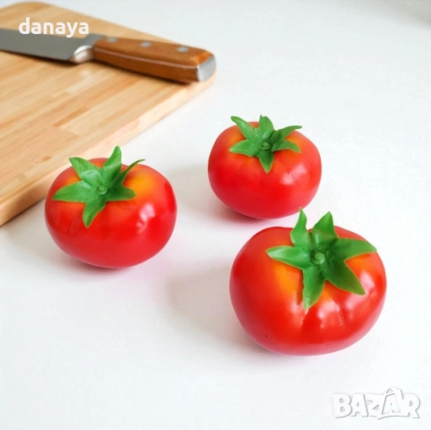 6082 Изкуствен домат за декорация и украса, 9x7 см, снимка 3 - Изкуствени цветя - 51679953