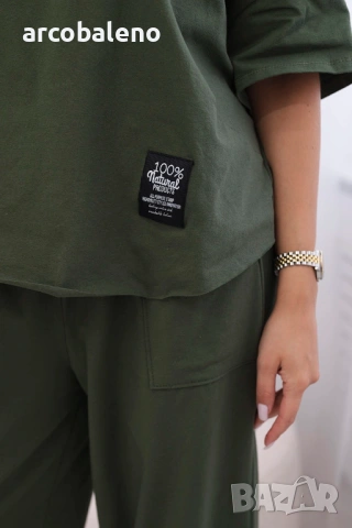 Дамски памучен комплект блуза + панталон, 11цвята , снимка 5 - Комплекти - 46468229