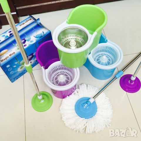 Моп за почистване на под - ламинат  - spin mop 360 / Цвят: Според. нал в склада / Високо качество на, снимка 6 - Мопове, кофи, четки и метли - 46563412