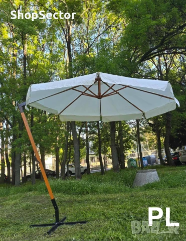 Градински чадър с метална стойка 3Х3М, снимка 1