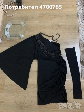 Рокля с един ръкав и отделен допълнителен., снимка 3 - Рокли - 53026376