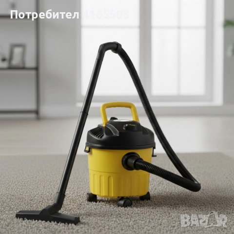 Мощна прахосмукачка за сухо и мокро почистване с 10L контейнер