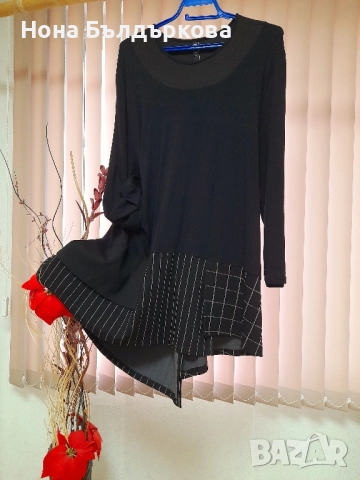 Асиметрична туника за по едра дама 