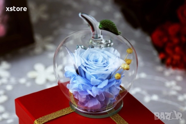 Вечна Роза в стъклена ябълка YSH F, снимка 2 - Декорация за дома - 52793223