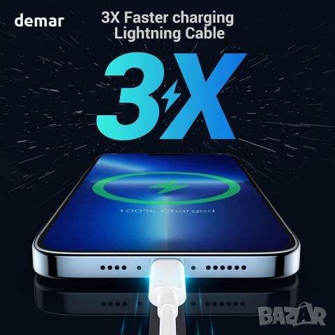 LETREALSUP iPhone кабел, MFI сертифициран 3M USB C към Lightning кабел, снимка 4 - Аксесоари за Apple - 45631824