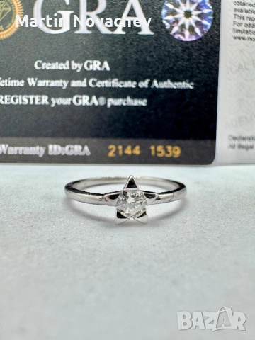 Сребърен пръстен с мойсанит (Диамант) 0.3 карата