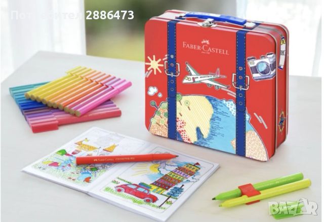 Флумастери Faber-Castell, 40 цвята в куфар, снимка 4 - Рисуване и оцветяване - 46625005