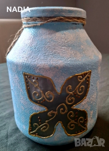 Декориран буркан, снимка 3 - Декорация за дома - 52347851