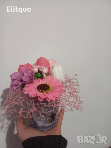 ръчно изработена сапунена аранжировка , снимка 6 - Декорация за дома - 53265178