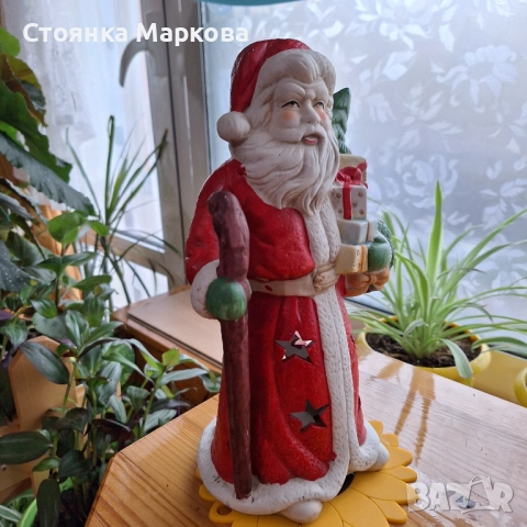 Голям керамичен свещник-Дядо Коледа с гега, снимка 2 - Коледни подаръци - 52654588