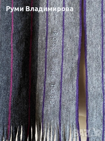Мъжки, сив шал Hugo Boss , снимка 3 - Шалове - 52788766