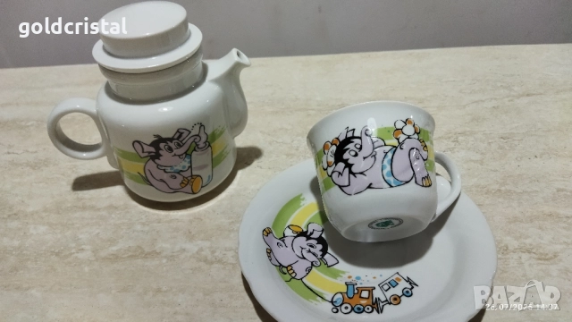 български порцелан детски комплект за хранене , снимка 3 - Антикварни и старинни предмети - 51716970