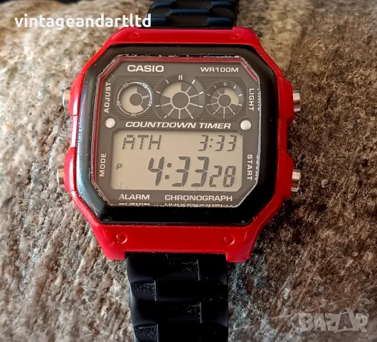 Часовник Касио, Casio chronograph, WR100m, работи отлично, снимка 1 - Антикварни и старинни предмети - 47409319