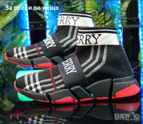 Burberry Унисекс👟Мъжки Маратонки С Кутия👟Дамски Спортни Обувки Цвят Черно Код S306, снимка 3 - Маратонки - 52427761